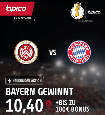 Wiesbaden - Bayern: Tipico Boost auf den FCB im DFB-Pokal