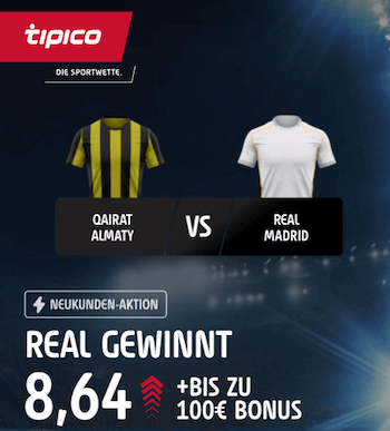 Almaty gegen Real Madrid Boost bei Tipico