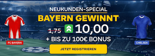 Boost auf Bayern gegen Chelsea bei MERKUR BETS am 17.9.2025