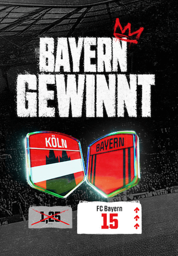 Boost auf die Bayern gegen Köln im DFB-Pokal bei Winamax
