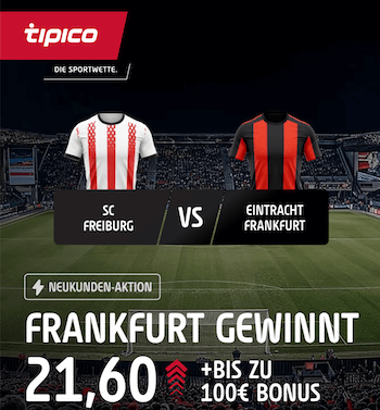 Erhöhte Quote auf die SGE bei Tipico gegen Freiburg