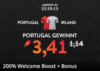 Neobet Boost auf Portugal gegen Irland am 11.10.2025