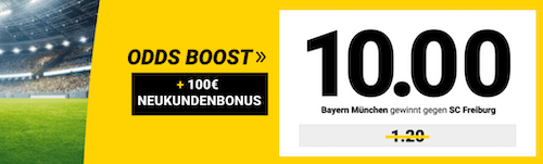 Interwetten Boost auf die Bayern gegen Freiburg