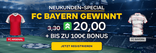 Bayern Boost bei MERKUR BETS gegen Arsenal in der CL