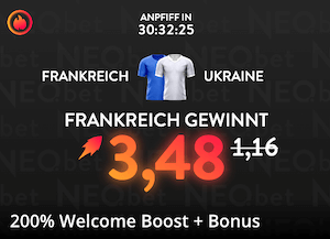 Neobet Boost zu Frankreich gegen die Ukraine