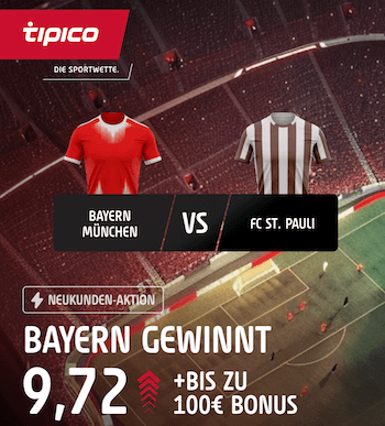 Bayern gewinnt Boost gegen St. Pauli bei Tipico