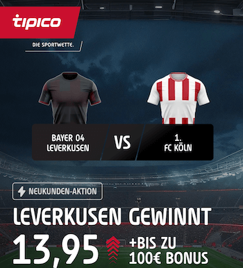 Boost auf Leverkusen gegen Köln bei Tipico