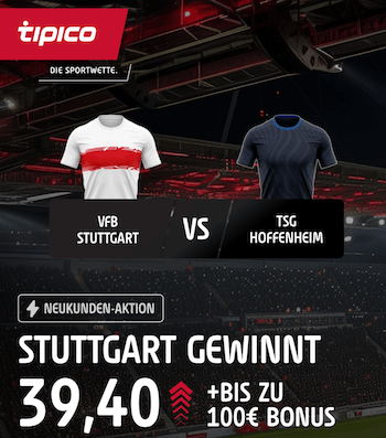 Boost bei Tipico zu Stuttgart gegen Hoffenheim