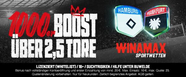HSV Frankfurt über 2,5 Tore Boost bei Winamax