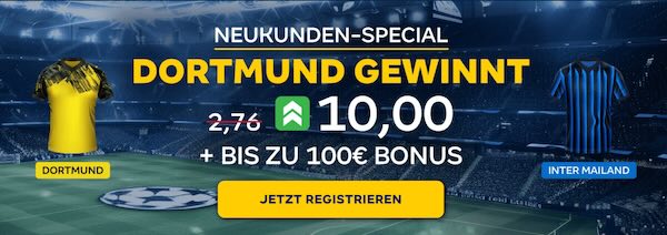 Boost zu Dortmund gegen Inter Mailand bei MERKUR BETS
