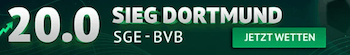 Boost zu Frankfurt gegen Dortmund bei ODDSET
