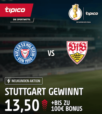 Boost zu Kiel gegen Stuttgart im Pokal Viertelfinale bei Tipico