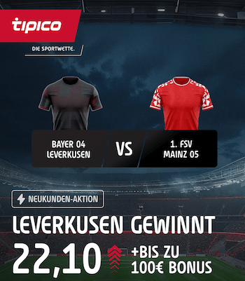 Boost auf Leverkusen gegen Mainz bei Tipico