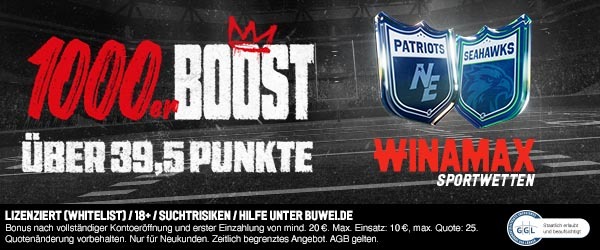 Boost zum Superbowl 2026 bei Winamax