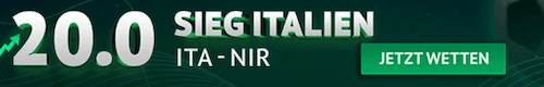 Boost auf Italien gegen Nordirland bei ODDSET
