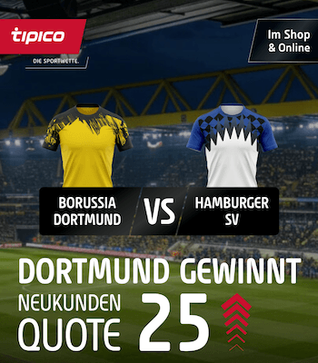 Dortmund Boost gegen den HSV bei Tipico