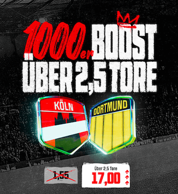 Köln gegen Dortmund Boost bei Winamax