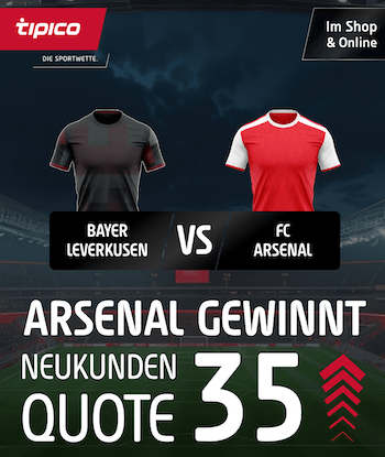 Boost auf Arsenal gegen Leverkusen bei Tipico