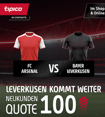 Leverkusen kommt weiter Boost gegen Arsenal bei Tipico