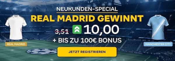 Boost auf Real gegen ManCity bei MERKUR BETS