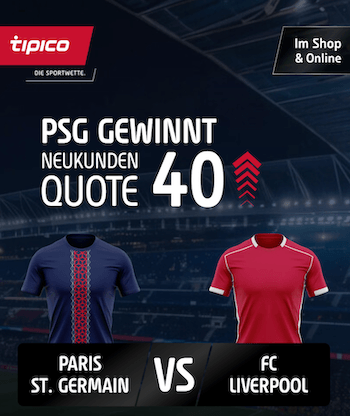 Boost auf PSG gegen Liverpool bei Tipico