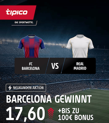 Boost auf Barcelona im Clasico bei Tipico am 10.5.2026