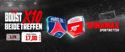 Boost auf PSG gegen Arsenal bei Winamax