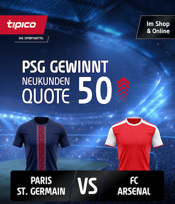 Boost auf PSG gegen Arsenal im CL-Finale bei Tipico