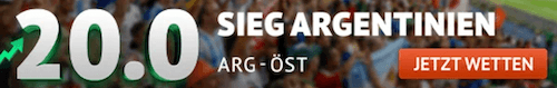 Boost auf Argentinien bei der WM gegen Österreich bei ODDSET