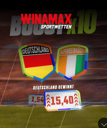 Boost auf Deutschland gegen die Elfenbeinküste bei Winamax