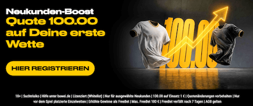 Quote 100,00 Boost bei bwin für Neukunden