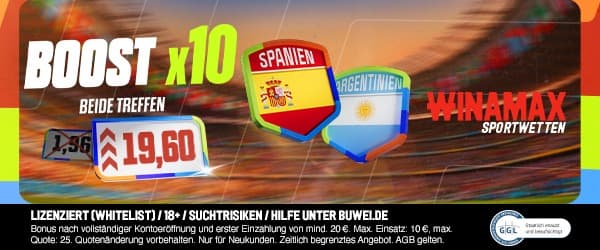Boost auf das WM-Finale 2026 zwischen Spanien und Argentinien bei Winamax