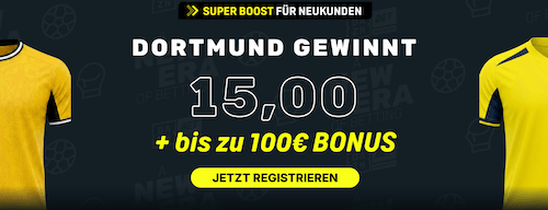 Boost auf Dortmund gegen Villarreal bei DAZNBet