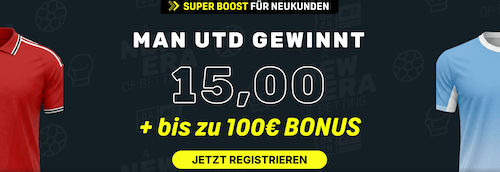 Boost auf United gewinnt gegen City bei DAZNBet am 13.9.2026