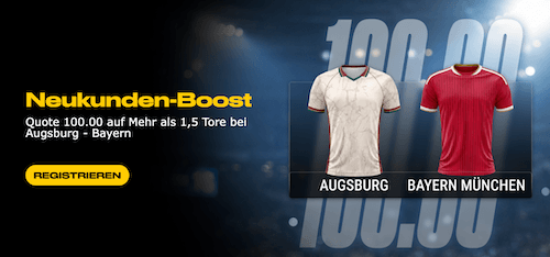Boost auf über 1,5 Tore bei Augsburg gegen Bayern bei bwin Sportwetten