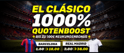Boost auf Barcelona oder Real Mardrid im Clasico bei DAZN Bet