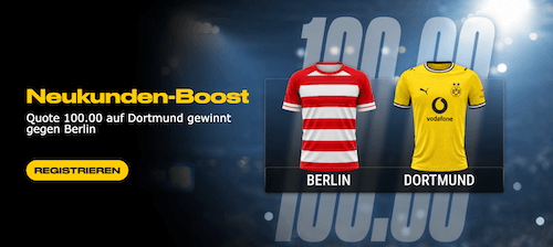 Boost auf den BVB mit Quote 100 gegen Union Berlin bei bwin
