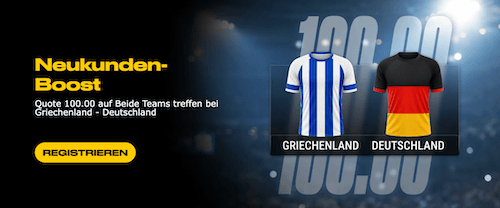 Boost auf beide Teams treffen zu Griechenland gegen Deutschland bei bwin